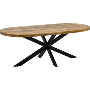 Goossens Basic Eettafel Lecce, Semi rond 210 x 100 cm