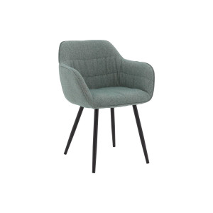 Goossens Basic Stoel Lize groen stof met armleuning,