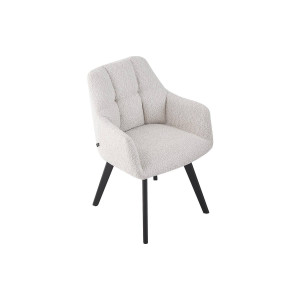 Goossens Basic Stoel Mara bruin stof met armleuning en met wielen,