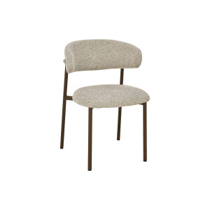 Goossens Basic Stoel Siem beige stof leuning,