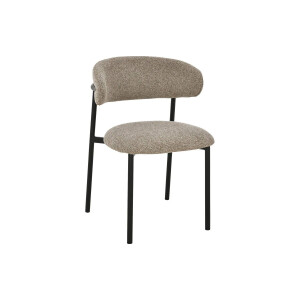 Goossens Basic Stoel Siem bruin stof leuning,