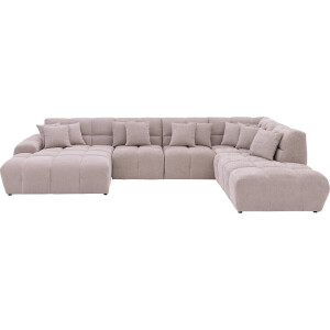 Goossens Excellent Bank Kubus beige, stof, modern design