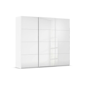 Goossens Excellent Kledingkast Finca Glans Glas, Slaapkamerkast 300 cm breed, 236 cm hoog, 3x 4 paneel glas schuifdeuren