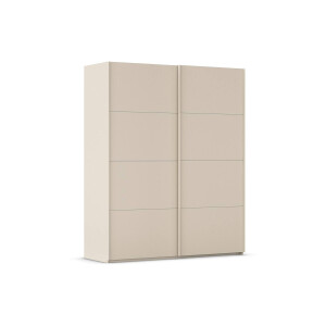 Goossens Excellent Kledingkast Finca Mat Glas, Slaapkamerkast 160 cm breed, 223 cm hoog, 2x 4 paneel glas schuifdeuren