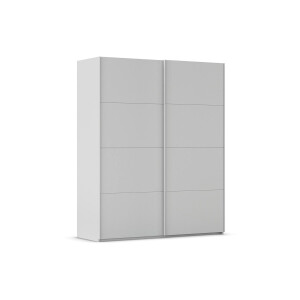 Goossens Excellent Kledingkast Finca Mat Glas, Slaapkamerkast 180 cm breed, 223 cm hoog, 2x 4 paneel glas schuifdeuren
