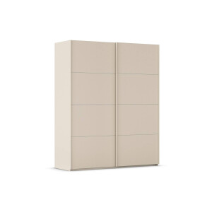 Goossens Excellent Kledingkast Finca Mat Glas, Slaapkamerkast 180 cm breed, 223 cm hoog, 2x 4 paneel glas schuifdeuren