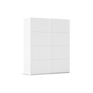 Goossens Excellent Kledingkast Finca Mat Glas, Slaapkamerkast 180 cm breed, 223 cm hoog, 2x 4 paneel glas schuifdeuren