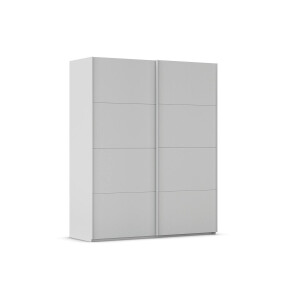 Goossens Excellent Kledingkast Finca Mat Glas, Slaapkamerkast 200 cm breed, 223 cm hoog, 2x 4 paneel glas schuifdeuren