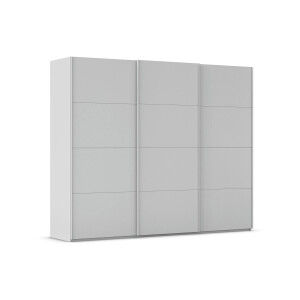 Goossens Excellent Kledingkast Finca Mat Glas, Slaapkamerkast 270 cm breed, 223cm hoog, 3x 4 paneel glas schuifdeuren