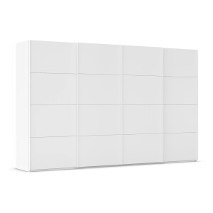 Goossens Excellent Kledingkast Finca Mat Glas, Slaapkamerkast 320 cm breed, 223 cm hoog, 4x 4 paneel glas schuifdeuren
