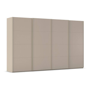 Goossens Excellent Kledingkast Finca Mat Glas, Slaapkamerkast 360 cm breed, 223 cm hoog, 4x 4 paneel glas schuifdeuren