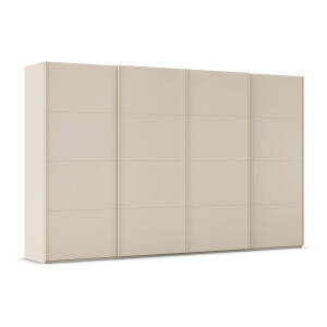 Goossens Excellent Kledingkast Finca Mat Glas, Slaapkamerkast 360 cm breed, 223 cm hoog, 4x 4 paneel glas schuifdeuren