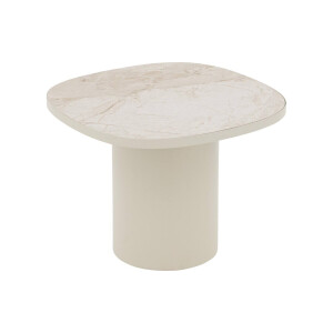 Goossens Excellent Salontafel Fina vierkant, keramiek beige, elegant chic, 50 x 38 x 50 cm