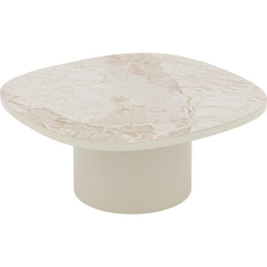 Goossens Excellent Salontafel Fina vierkant, keramiek beige, elegant chic, 70 x 30 x 70 cm