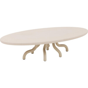 Goossens Excellent Salontafel Matera ovaal, leefbeton beige,, 120 x 41 x 60 cm