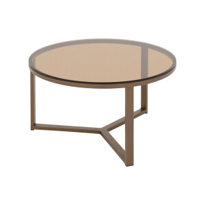 Goossens Excellent Salontafel Sombra rond, glas zwart, elegant chic, 80 x 40 x 80 cm