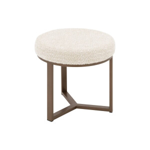 Goossens Excellent Salontafel Sombra rond, stof wit, elegant chic, 50 x 38 x 50 cm