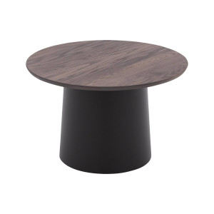 Goossens Excellent Salontafel Uniek rond, hout eiken donker bruin, elegant chic, 70 x 44 x 70 cm