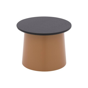 Goossens Excellent Salontafel Uniek rond, hout eiken zwart, elegant chic, 50 x 37 x 50 cm