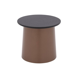 Goossens Excellent Salontafel Uniek rond, hout eiken zwart, elegant chic, 50 x 44 x 50 cm