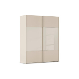 Goossens Kledingkast Finca Combi Glans-mat Glas, Slaapkamerkast 160 cm breed, 236 cm hoog, 2x 4 paneel (glas met glas mat combinatie) schuifdeuren