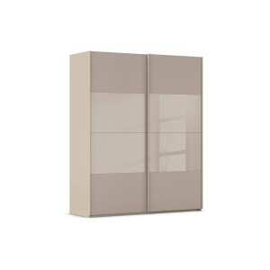 Goossens Kledingkast Finca Combi Glans-mat Glas, Slaapkamerkast 180 cm breed, 236 cm hoog, 2x 4 paneel (glas met glas mat combinatie) schuifdeuren