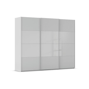 Goossens Kledingkast Finca Combi Glans-mat Glas, Slaapkamerkast 270 cm breed, 236 cm hoog, 3x 4 paneel (glas met glas mat combinatie) schuifdeuren