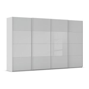 Goossens Kledingkast Finca Combi Glans-mat Glas, Slaapkamerkast 320 cm breed, 236 cm hoog, 4x 4 paneel (glas met glas mat combinatie) schuifdeuren