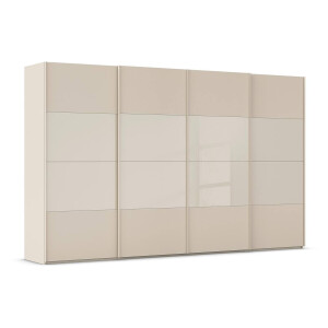 Goossens Kledingkast Finca Combi Glans-mat Glas, Slaapkamerkast 400 cm breed, 223 cm hoog, 4x 4 paneel (glas met glas mat combinatie) schuifdeuren