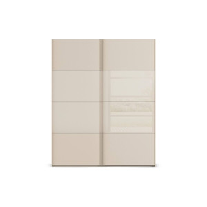 Goossens Kledingkast Finca Combi Sts, Slaapkamerkast 200 cm breed, 236 cm hoog, 2x 4 paneel (glas met glas mat combinatie) schuifdeuren