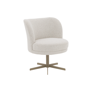 Goossens Stoel Bologna beige stof graden draaibaar leuning,