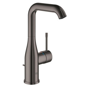 GROHE Essence New Wastafelkraan Opbouw - uitloop 12.7cm - L-size - hoge draaibare uitloop - waste - EcoJoy - hard graphite 32628a01