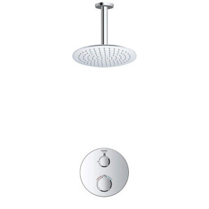 Grohe - Adema Rise Regendoucheset - Inbouw - 1 functie - met Adema Rise hoofddouche 20cm - plafondarm 20cm - Grohe Grohtherm inbouwthermostaat - chroom SW236914 sw105953 SW696254 SW377830