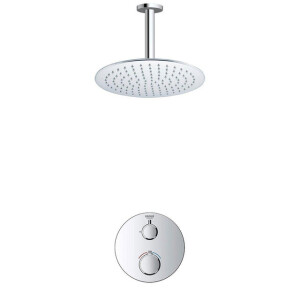 Grohe - Adema Rise Regendoucheset - Inbouw - 1 functie - met Adema Rise hoofddouche 25cm - plafondarm 20cm - Grohe Grohtherm inbouwthermostaat - chroom SW236914 SW105953 SW720552 SW377830