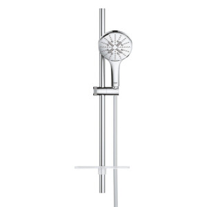 GROHE Rainshower SmartActive 130 Glijstangset - 60cm - ronde handdouche - 3 straalsoorten - gladde doucheslang - met zeepschaal - chroom 26575000