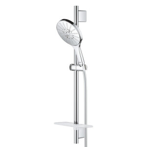 GROHE Rainshower Smartactive 150 Glijstangset - 60cm - ronde handdouche - 3 straalsoorten - gladde doucheslang - met zeepschaal - chroom 26592000