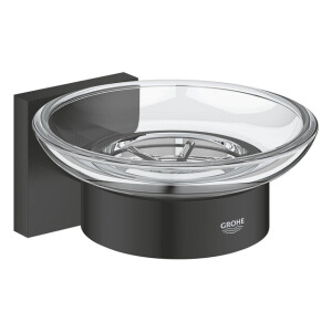 GROHE Start Cube Zeepschaal - met houder - glas - mat zwart 410962430