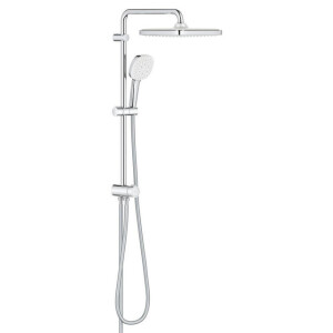 GROHE Tempesta 250 Cube Douchesysteem - zonder kraan - hoofddouche - 25cm - vierkante handdouche - 3 straalsoorten - met omstel - chroom 26977001