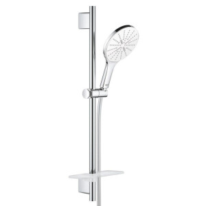 GROHE Vitalio Smartactive Glijstangset - 60cm - ronde handdouche - 3 straalsoorten - gladde doucheslang - met zeepschaal - chroom 26598000