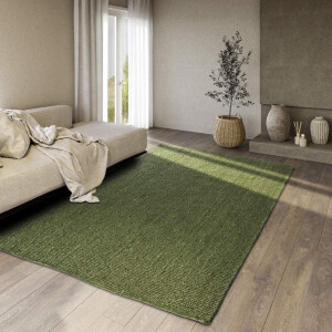 Handgeweven Jute Vloerkleed Rosalie - Groen 300x80cm - Jute - Dekbed-Discounter.nl