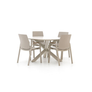 Hartman Flow/Lodola ø 130cm dining tuinset 5-delig - Laagste prijsgarantie!