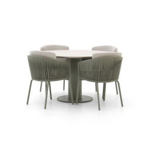 Hartman Sevilla/Girona ø 120cm dining tuinset 5-delig - Laagste prijsgarantie!