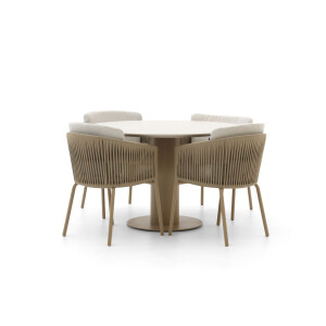 Hartman Sevilla/Girona ø 120cm dining tuinset 5-delig - Laagste prijsgarantie!