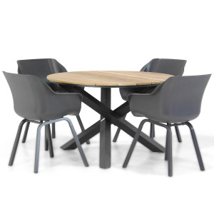 Hartman Sophie element/Fabriano 120 cm rond dining tuinset 5-delig
