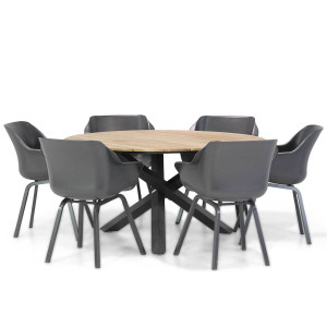 Hartman Sophie element/Fabriano 150 cm rond dining tuinset 7-delig