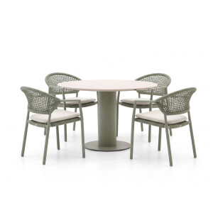 Hartman Taragona/Girona ø120cm dining tuinset 5-delig stapelbaar - Laagste prijsgarantie!