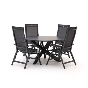 Hartman Troy/Ferrone ø 130cm dining tuinset 5-delig verstelbaar - Laagste prijsgarantie!