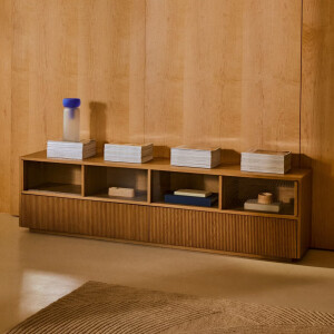 Kave Home TV-meubel 'Helvine' Eiken en glas, 200cm