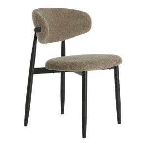 Light & Living Eetkamerstoel 'Eniola' Chenille, kleur Taupe