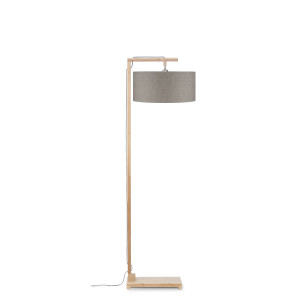 Good&Mojo Vloerlamp 'Himalaya' Bamboe en Eco linnen, kleur Donkerbeige